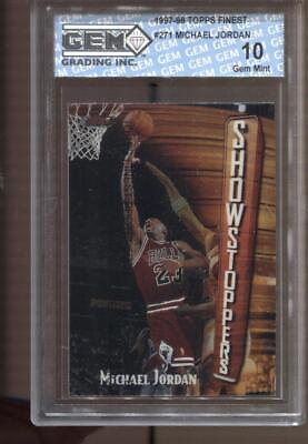 #ad 1997 98 Michael Jordan Topps Finest #271 Gem Mint 10 Chicago Bulls GOAT MVP HOF