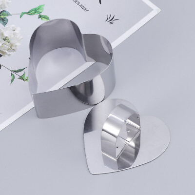 #ad 2 Pcs Stainless Steel Biscuit Cake Rings Chocolate Collar Stainless Steel Pastry