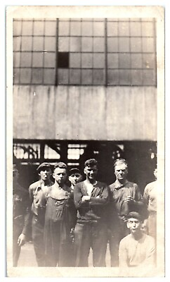 #ad 1920#x27;s Occupational Factory Workers Posing Silly Goofy Foundry MEN VTG Photo VV