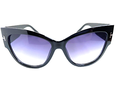 #ad New Fashionista Oversized Elegant Black W Purple Lens Cats Eye Womens Sunglasses