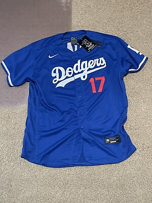 #ad NWT Shohei Ohtani Jersey Youth Large Blue Los Angeles Dodgers #17 stitched