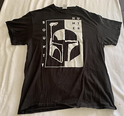 #ad Mando Mandalorian Bounty Hunter logo Star Wars Movie T Shirt tee Large