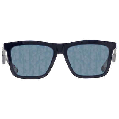 #ad Dior Blue Logo Rectangular Men#x27;s Sunglasses DIOR B27 S1I 30B8 56 DIOR B27 S1I