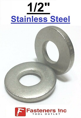#ad 1 2quot; Extra Thick .187 Flat Washers 18 8 Stainless Steel Washer Choose Qty