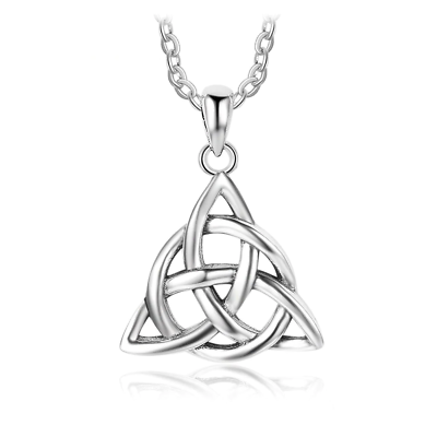 #ad Vintage Triquetra Trinity Knot Pendant Necklace in 925 Sterling Silver for Women