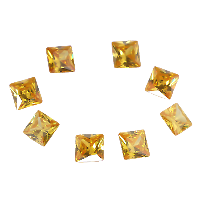 #ad Lab Classic Zirconia Diamond 68 Ct 8 Pc Yellow Princess Lot for Bracelet