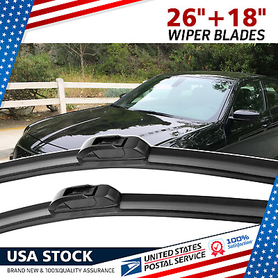 #ad OEM Quality Windshield Wiper Blades Streak Free Spotless 26inch18inch 2 in Pack