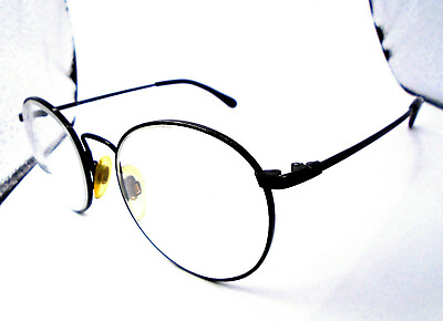 #ad Accuflex 107 with flexon Black 51 20 140 Round Metal Mens Eyeglasses Frames
