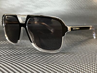 #ad DOLCE amp; GABBANA DG4354 501 81 Black Square Rectangle Men#x27;s Polarized Sunglasses