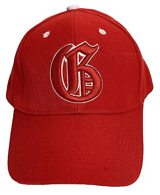 #ad Initial Ball Cap Letter ‘G’ Old English Style Red Embroidered Adjustable Hat