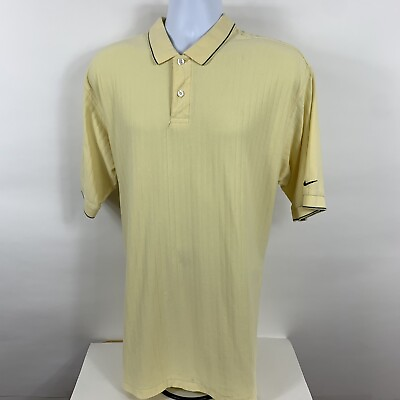 #ad Nike Golf Men#x27;s Size XL Polo Shirt Dri Fit Business Casual Yellow Short Sleeve