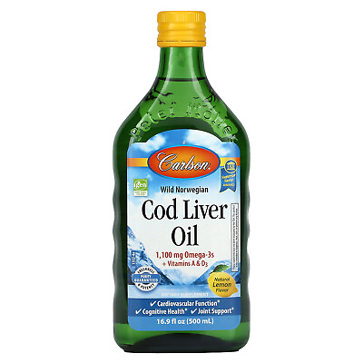 #ad Wild Norwegian Cod Liver Oil Natural Lemon 16.9 fl oz 500 ml