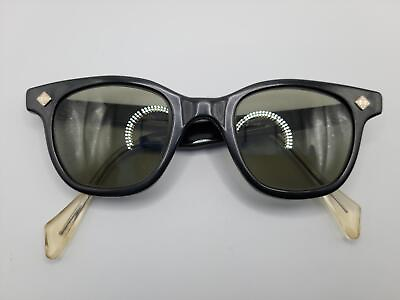 #ad Vintage Bouton U Fit Z87 Oval Sunglasses Black and Clear Womens 53□17 140