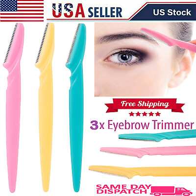 #ad 3Pc Styles Eyebrow Facial Hair Removal Razor Eye Brow Shaver For Neck Upper Lips