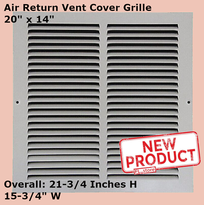 #ad Air Return Grille 20quot; x 14 Duct Size Steel Wall Ceiling White AC Heat Vent Cover