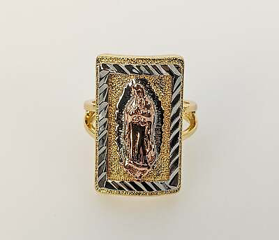 #ad Gold Plated Virgin Mary Ring Oro Laminado Virgen Senora de Guadalupe Anillo