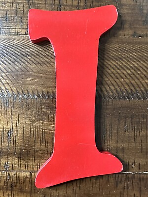 #ad 9quot; Tall x 5.75quot; W Wooden Decorative Letters Wall mount Red Finish Letter I