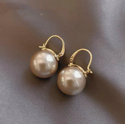 #ad Fashion Champagne Pearl Ear Stud Earrings Drop Dangle Women Wedding Jewellery
