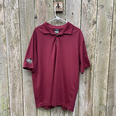#ad Nike Golf Dri Fit Men#x27;s Shirt XL Polo Short Sleeve Bergundy Dr. Pepper Logo