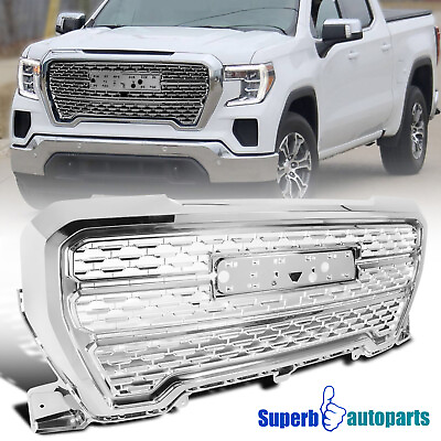#ad Fits 2019 2020 GMC Sierra 1500 Denali Style Front Mesh Grille Chrome Polished