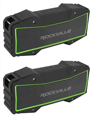 #ad 2 Rockville ROCK EVERYWHERE Portable Bluetooth Speakers Wireless Stereo Sound