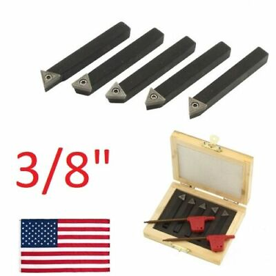 #ad #ad 5 pc 3 8quot; Lathe Indexable Carbide Insert Turning Tooling Bit Holder Set