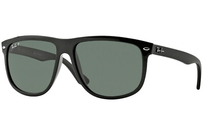 #ad Ray Ban Highstreet Black Frame Polarized Green Lens Sunglasses RB4147 601 58 60