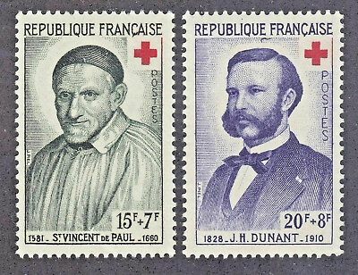 #ad France Red Cross Semi Postal Set St Vincent de Paul J H Durant B327 8 Mint NH