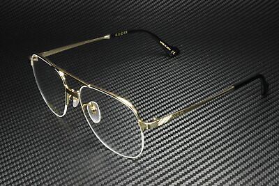 #ad #ad GUCCI GG0745O 001 Gold Square Rectangle Men#x27;s Eyeglasses 54 mm