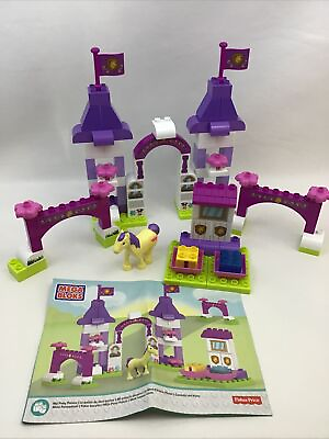 #ad Fisher Price Mega Bloks My Pony Palace Building Blocks Set 80 Pieces Complete