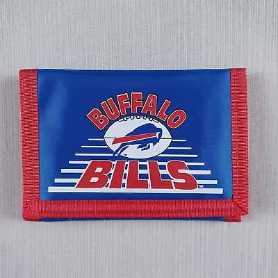#ad NFL Buffalo Bills Wallet Nylon Hook amp; Loop Blue Vintage 90s Mafia