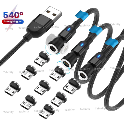 #ad 3 Pack Magnetic Micro USB Charging Cord Charger Cable For Android Samsung Google