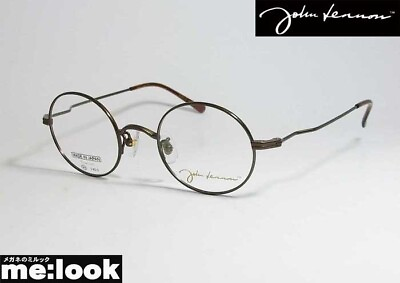 #ad John Lennon Made in Japan Round Eyelasses Frame JL1092 3 44 Brown made in Japan