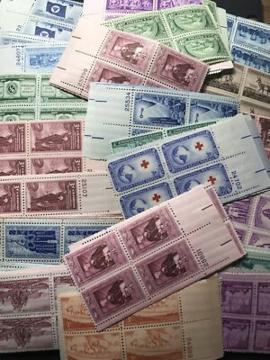 #ad Lot of 25 US Plate Blocks 3 Cent Mint MNH Fresh Stock FREE SHIPPING