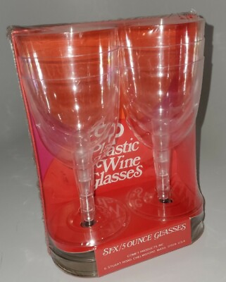#ad #ad VTG COMET Classicware One Piece Elegant Plastic Wine Glasses 5 oz Clear 6 Pack