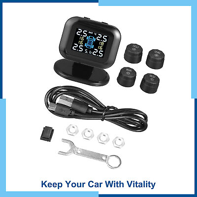 #ad Pack 1 TPMS Wireless Car Tire Tyre Pressure Monitor Monitoring System4 Sensors