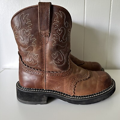 #ad Ariat Fatbaby Western Boots Size Women#x27;s 7B Russet Rebel 10000860 Leather Boot
