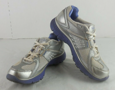 #ad Skechers Womens Tone Ups Fitness 11751 Lace Up White Purple Walking Shoes Size 6