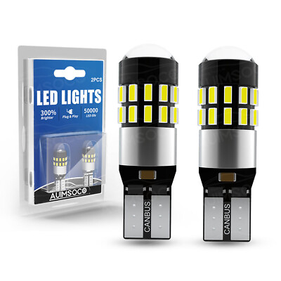 #ad 2PCS LED License Plate Dome Light Car Interior Bulbs Lamps 6000K White 168 T10