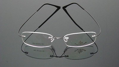 #ad NEW Men#x27;s Rimless glasses Light Flexible Eyeglass Frame Eyewear Gray