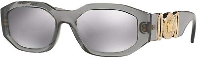 #ad Versace Sunglasses VE4361 3116G 53mm Transparent Grey Lt Grey Mirror Silver $179.95