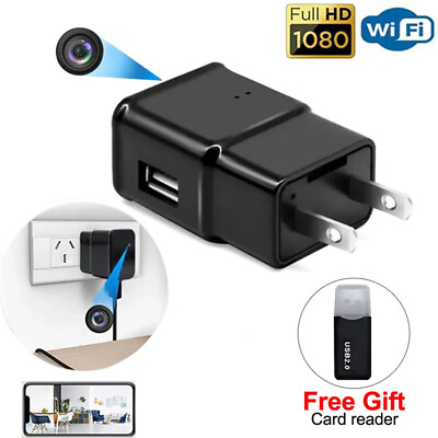 #ad 1080P Wifi Mini Camera USB Charger Home Security Surveillance US