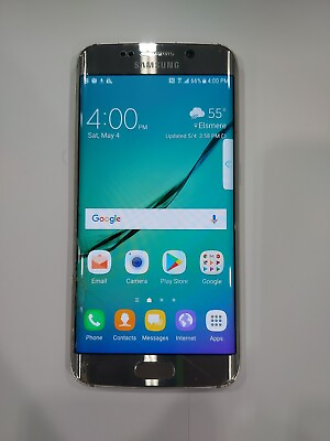 #ad Samsung Galaxy S6 Edge 32GB Works T Mobile Charges Wirelessy Only Screen Crack
