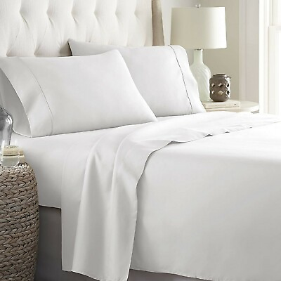 #ad 1000 TC OR 1200 TC Egyptian Cotton Bedding Choose Item amp; Size White Solid