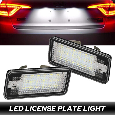 #ad for Audi A4 Q7 RS4 A3 A6 S4 Canbus License Plate Light 18 SMD LED White Car Blub