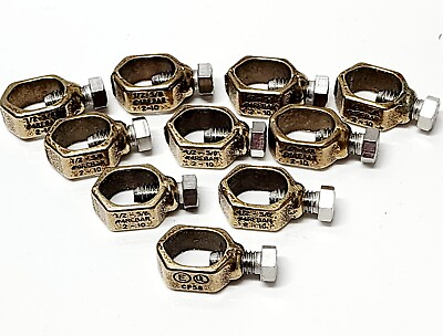#ad Erico 1 2 In. to 5 8 In. #10 to #2 AWG Ground Rod Clamp CP58BX 10 Pack