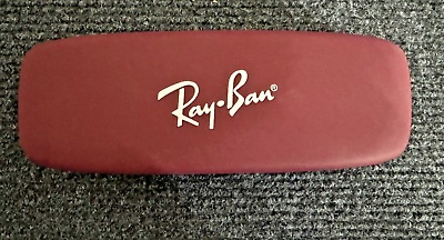 #ad Ray Ban Red Burgundy Slim Hard Clamshell Glasses Case Hard Shell Sun Glasses