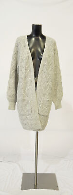 #ad Wonderly Womens Long Sleeve Open Front Cable Cardigan DG4 Heather Gray Small NWT