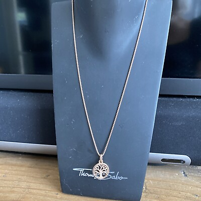 #ad Thomas Sabo Rose Gold Tree Of Life Necklace 50 Cm Both Hallmarked Rrp£198