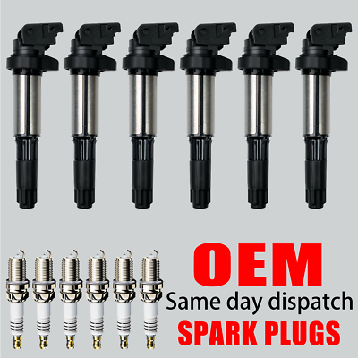#ad 6X Ignition Coil amp; 6 Spark Plug For BMW 325i 328i 330i 530i X3 X5 X6 UF515 UF522